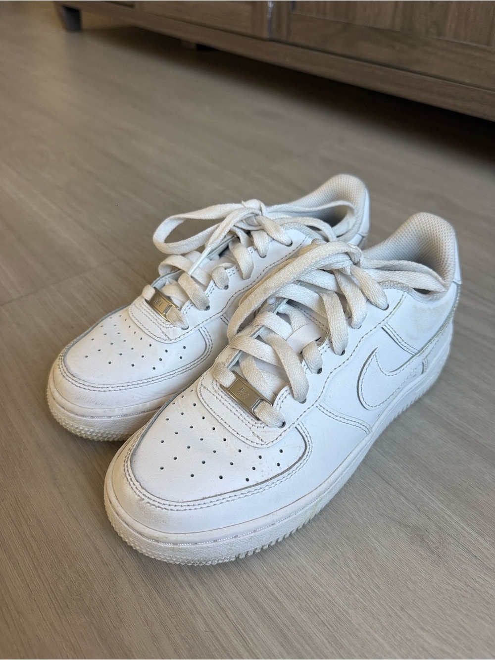 Nike Air Force Ones Kids White Low-Top Sneakers